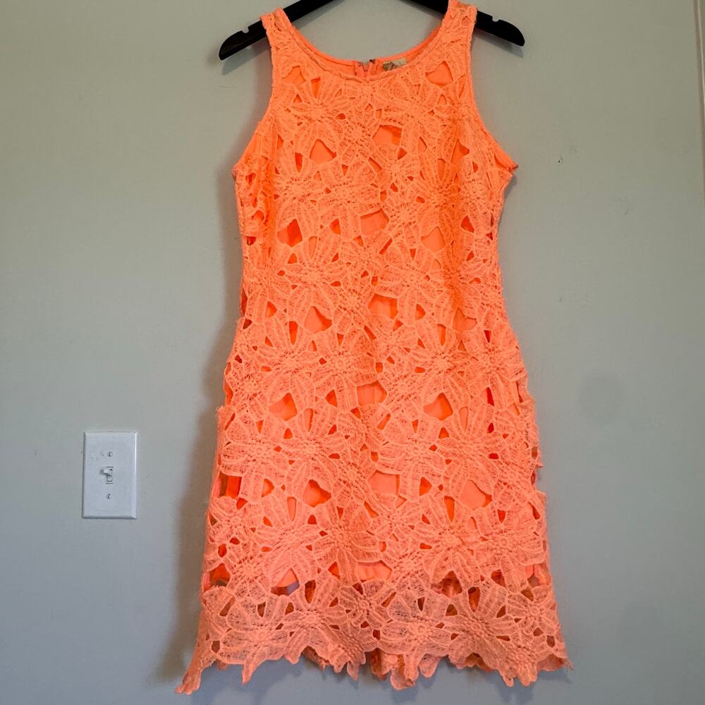 NEW Japna lace lined dress woman’s size large coral orange sleeveless